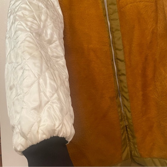 Ford Vintage Rare 90s Winter Jacket Zip Up Fuzzy Lined  Yellow Mustard Size l - Picture 8 of 16